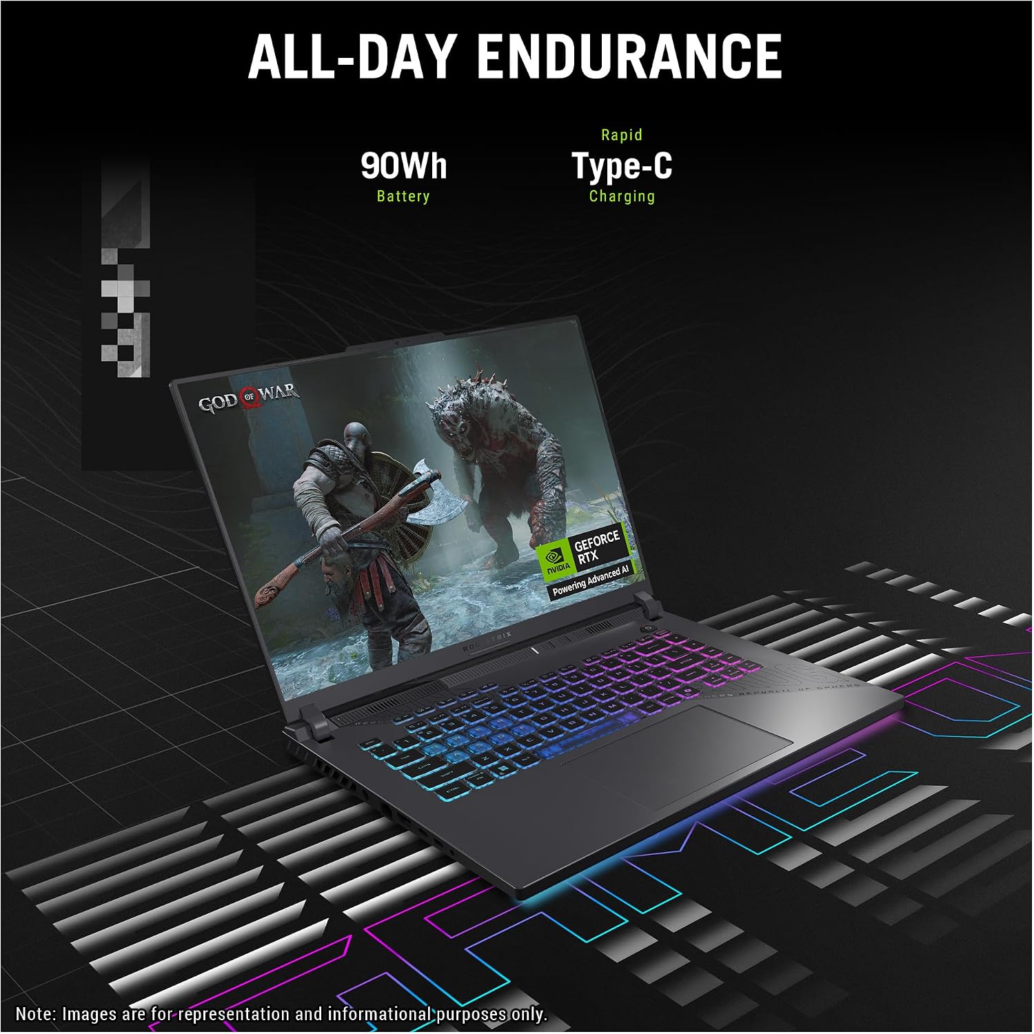 ASUS ROG Strix G16 Gaming Laptop, AMD Ryzen 9-8940HX, 16 GB DDR5 RAM, 1 TB PCIe SSD, 16' WUXGA (1920x1200) 165Hz Display, Nvidia G-Force RTX 5070Ti, 4-Zone RGB Backlit Keyboard, W11 Home, Eclipse Grey