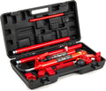 12 Ton Porta Power Hydraulic Jack Kit, Heavy Duty Hydraulic Ram & Pump Set, Auto Body Frame Repair Tool with Extension Tubes for Car, Truck & Garage
