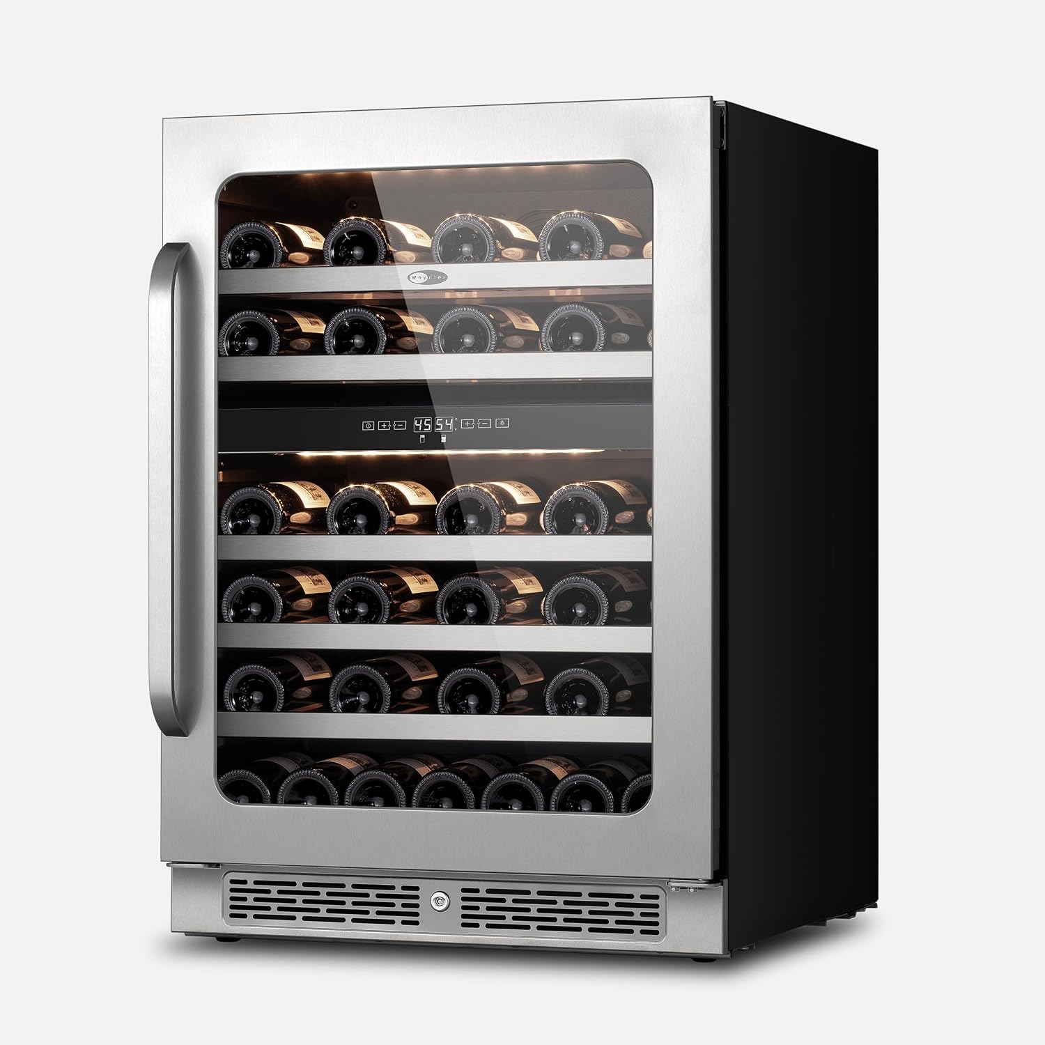 Whynter BSR-046DW 24 inch Built-ln 46 Bottle Undercounter Stainless Steel Wine Fridge with Reversible Door, Digital Control, Lock, and Carbon Filter