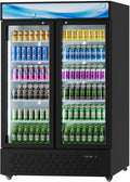 Beverage Cooler Commercial Refrigerator 40.3 Cu.Ft. Glass Door Display Refrigerator with LED Light, Shelves, Display 10 Commercial Beverage Refrigeratorfor Restaurant Cafe Bar Store (40.3 Cu.Ft.)