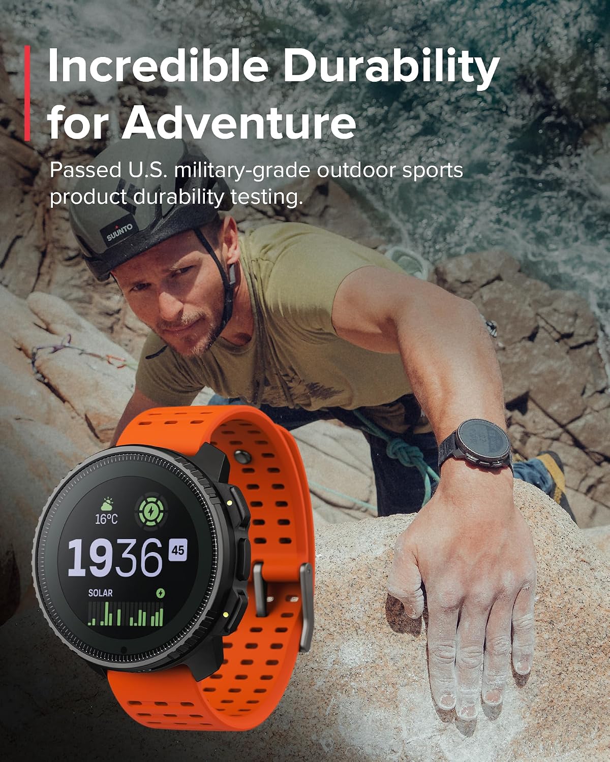 SUUNTO Vertical GPS Adventure Watch, Activity Tracker w/Dual-Band GNSS & Offline Maps, Supports 95+ Sports, Training Metrics & Recovery Insights, Solar Charging Opt. for 1yr Daily Use