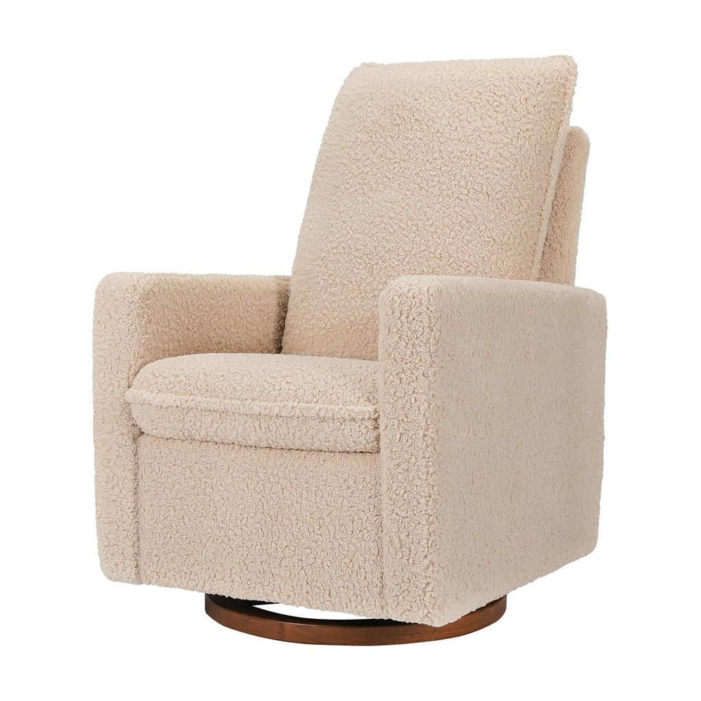 Babyletto Cali Pillowback Swivel Glider in Chai Shearling, Greenguard Gold and CertiPUR-US Certified
