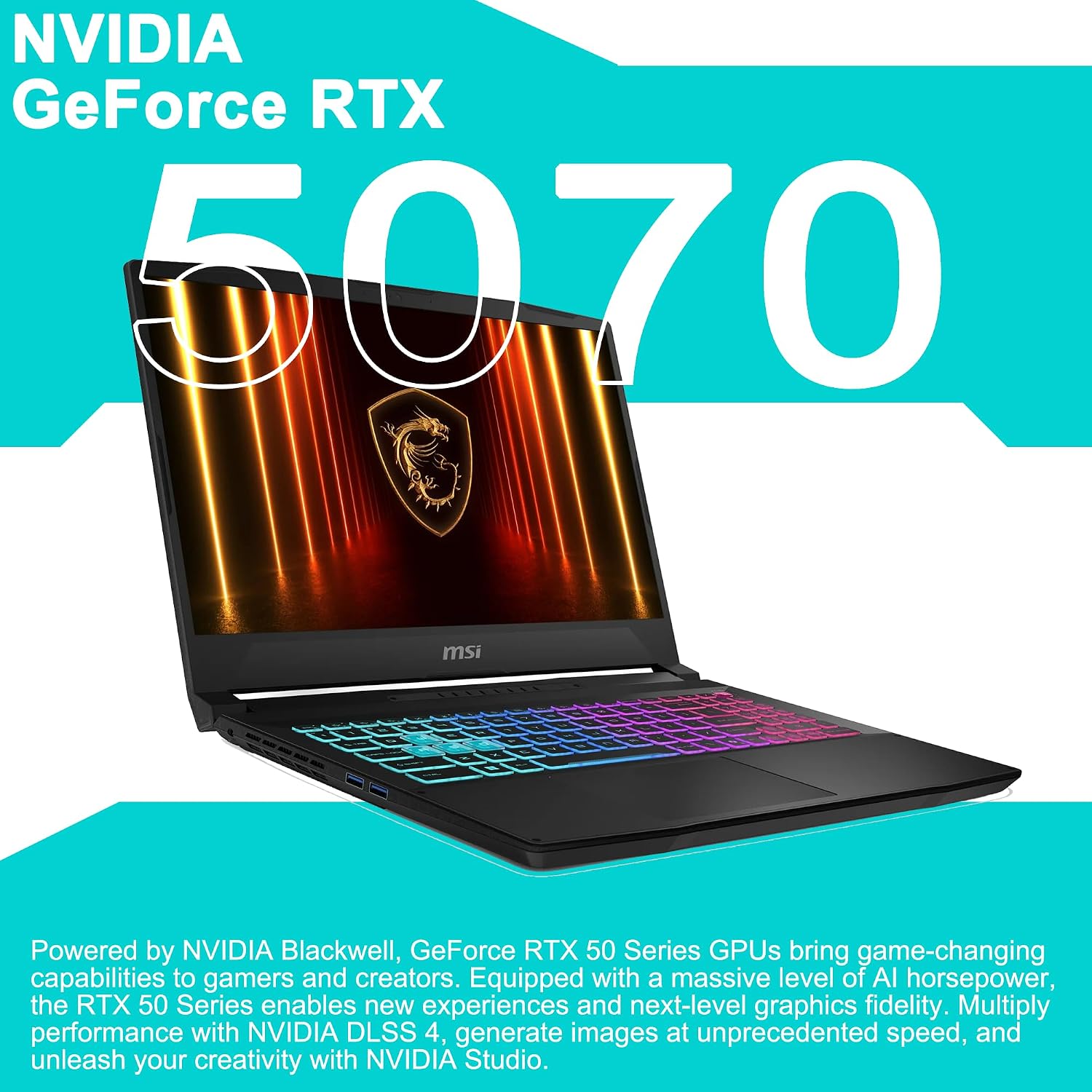 msi Katana 15 HX Gaming Laptop | 15.6' QHD 165Hz 100% DCI-P3 | Intel 16-core i7-14650HX (>i9-12900H) | 32GB DDR5 4TB SSD | GeForce RTX 5070 (Up to 798 AI Tops) RGB Backlit Win11Pro w/DLCA Accessory