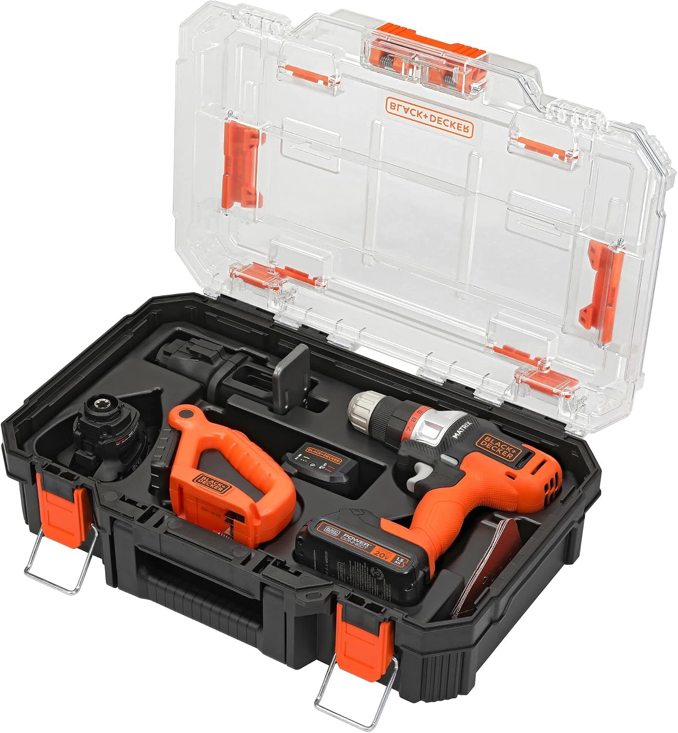 BLACK+DECKER MATRIX 20V MAX* Cordless 4-Tool Combo Kit with Storage (BDCDMT1204KITC1)