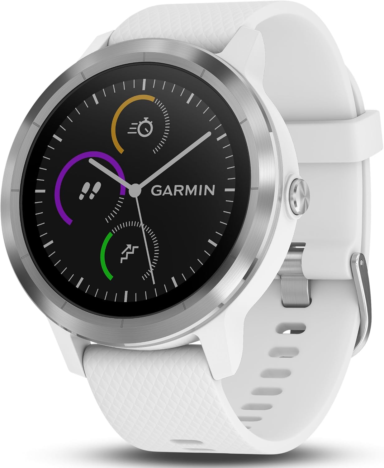 Garmin 010-01769-21 Vivoactive 3, GPS Smartwatch with Contactless Payments and Built-in Sports Apps, White/Silver