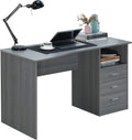 Techni Mobili 51' Classic Computer Desk with Drawers, 3-Drawer Home Office Desk with Storage (Light Grey)