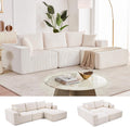 Weture 108' Modular Sectional Sofa, Cloud Sectional Couch with Deep Seat, Modern Modular L-Shape Sofa with Chaise,Upholstered Boneless Couches for Living Room (Corduroy, Beige)