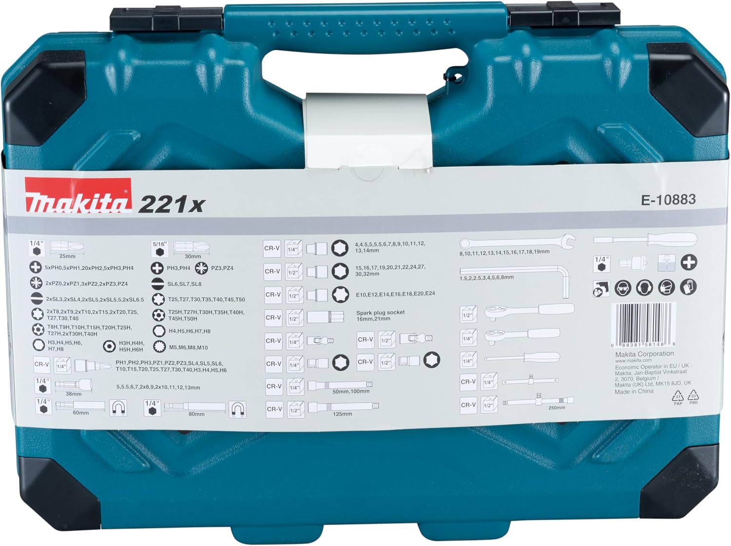 Makita E-10883 221 Piece Maintenance Set