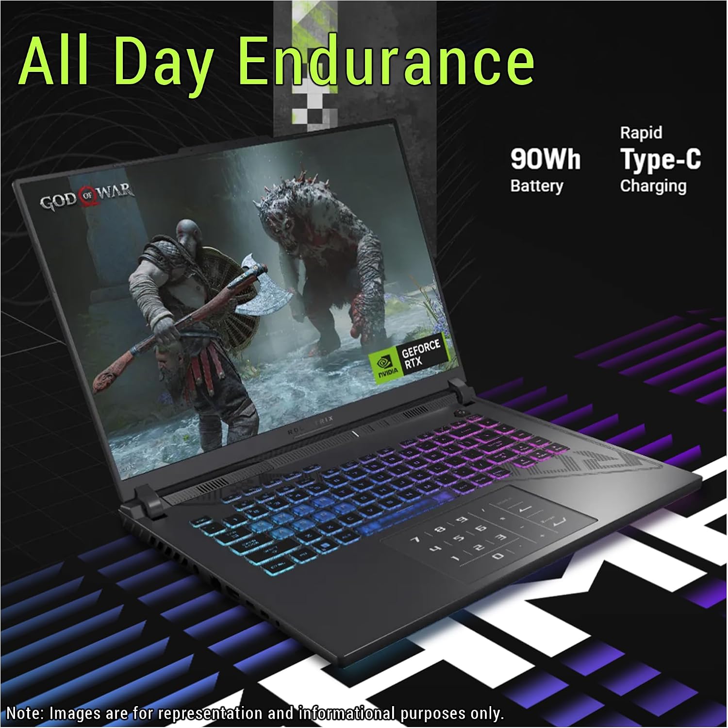 ASUS ROG Strix G16 Gaming Laptop, AMD Ryzen 9-9955HX, 32 GB DDR5 RAM, 2 TB PCIe SSD, 16' 2.5K (2560x1600) Display, Nvidia G-Force RTX 5070Ti, Backlit Chiclet Keyboard RGB, W11 Home, Eclipse Gray