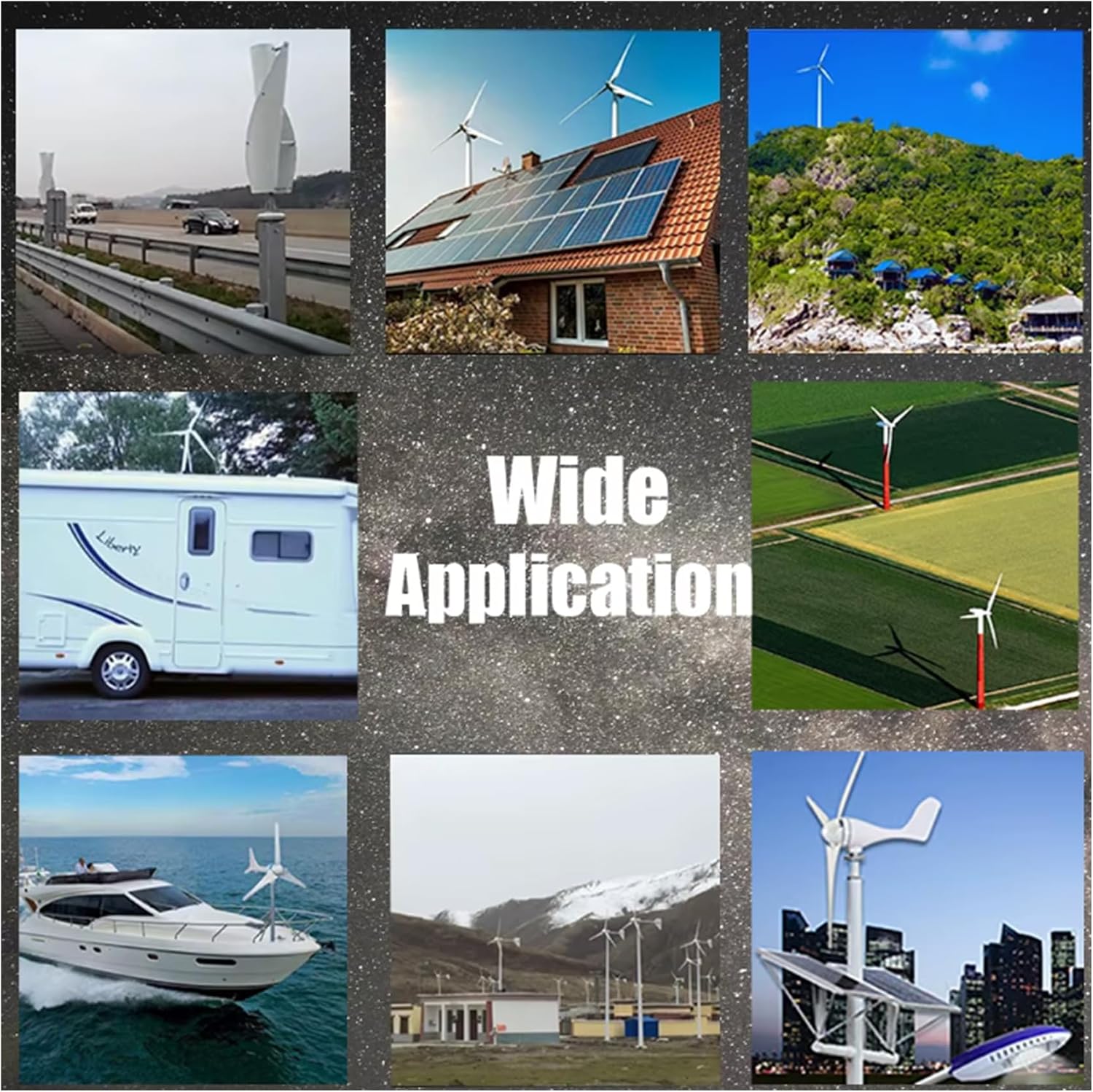 3000W Wind Vertical Turbine Generator, 12V 24V 48V MPPT Hybrid Controller for Home Use System(Blue),220v