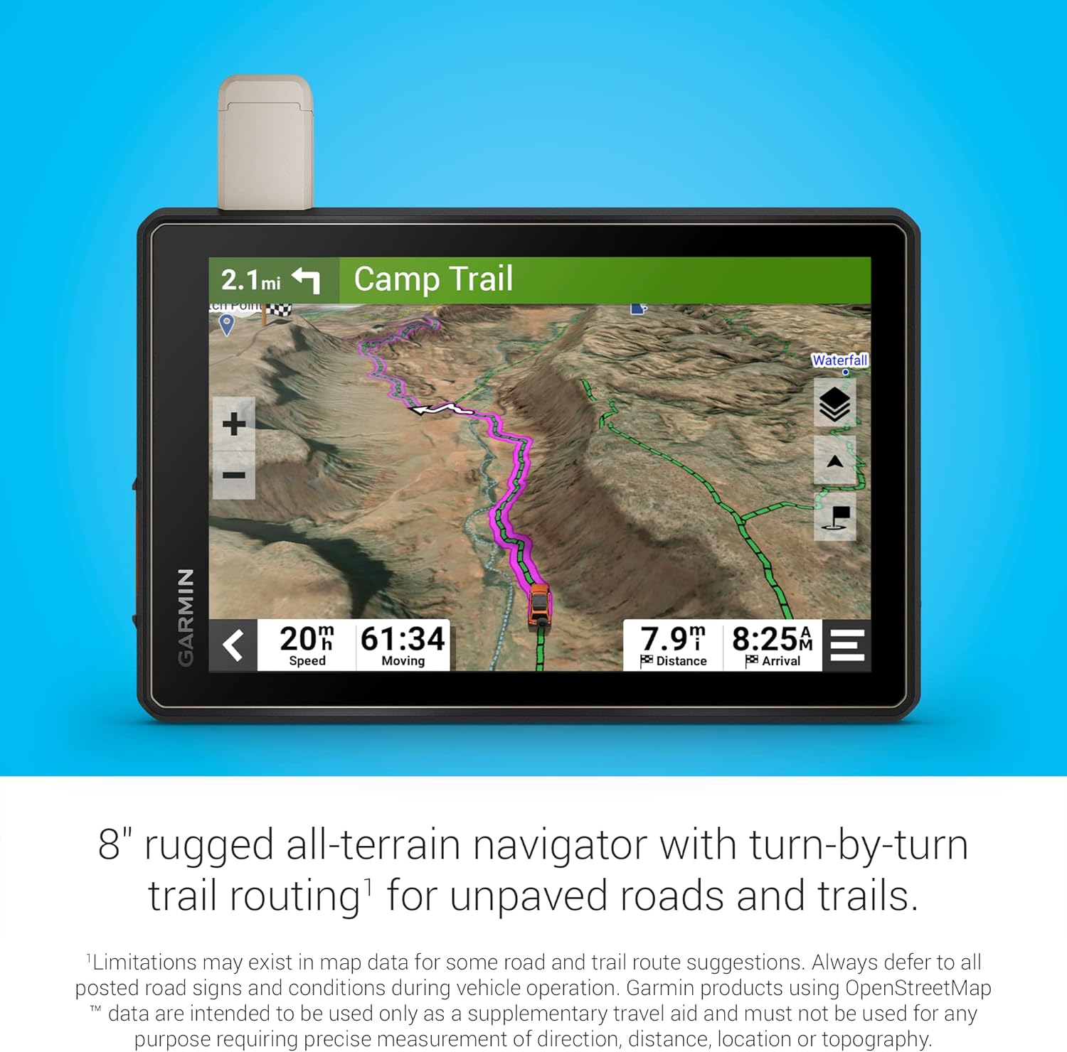 Garmin Tread Overland, All-Terrain Navigator, Rugged, Built in Mapping, iOverlander, Ultrabright Display