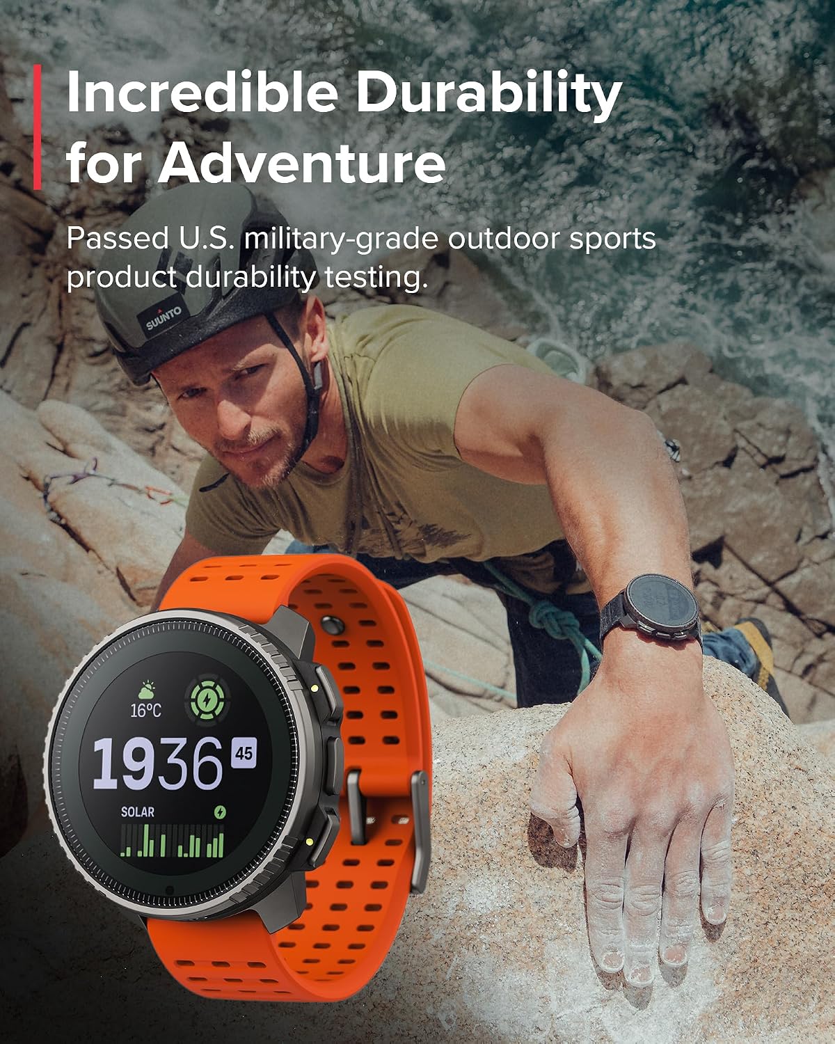 SUUNTO Vertical GPS Adventure Watch, Activity Tracker w/Dual-Band GNSS & Offline Maps, Supports 95+ Sports, Training Metrics & Recovery Insights, Solar Charging Opt. for 1yr Daily Use