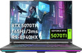 ASUS ROG Strix G16 Gaming Laptop, GeForce RTX 5070 Ti 12GB GDDR7, AMD Ryzen 9 8940HX, 32GB DDR5, 2TB PCIe SSD, Backlit Keyboard, 16' WUXGA 165Hz Display, Windows 11 Pro, Gray (Renewed)