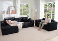MAXYOYO Modular Sectional Couch with L-Shape Chaise and Loveseat, Modern Boneless Couch for Living Room, Oversized Sofa Sleeper with Deep Seat, No Assembly Required, Black