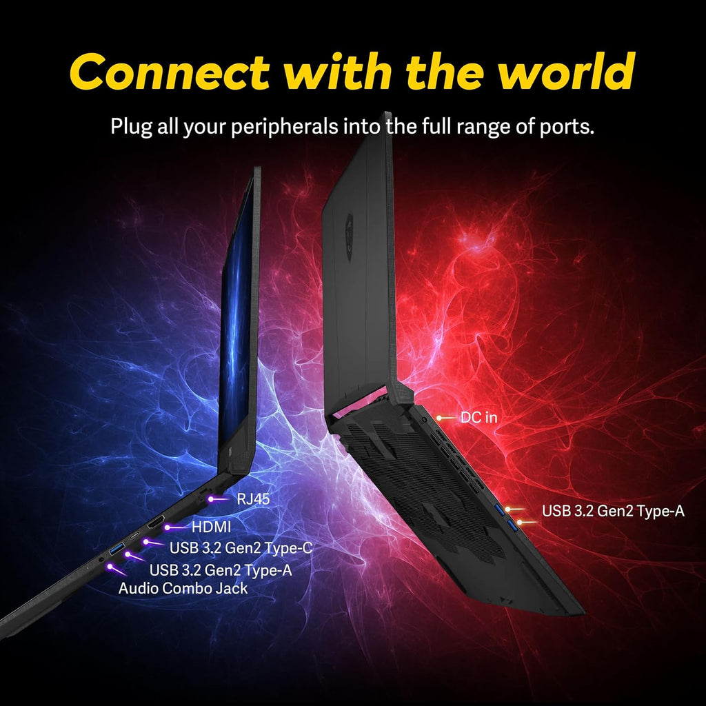 msi Katana 15.6' QHD 165Hz Gaming Laptop, Intel i7-14650HX, ‎NVIDIA GeForce RTX 5070, 32GB DDR5 RAM, 2TB SSD, 4-Zone RGB Backlit Keyboard, Cooler Boost 5, Win 11, Black, 1TB Docking Station Set