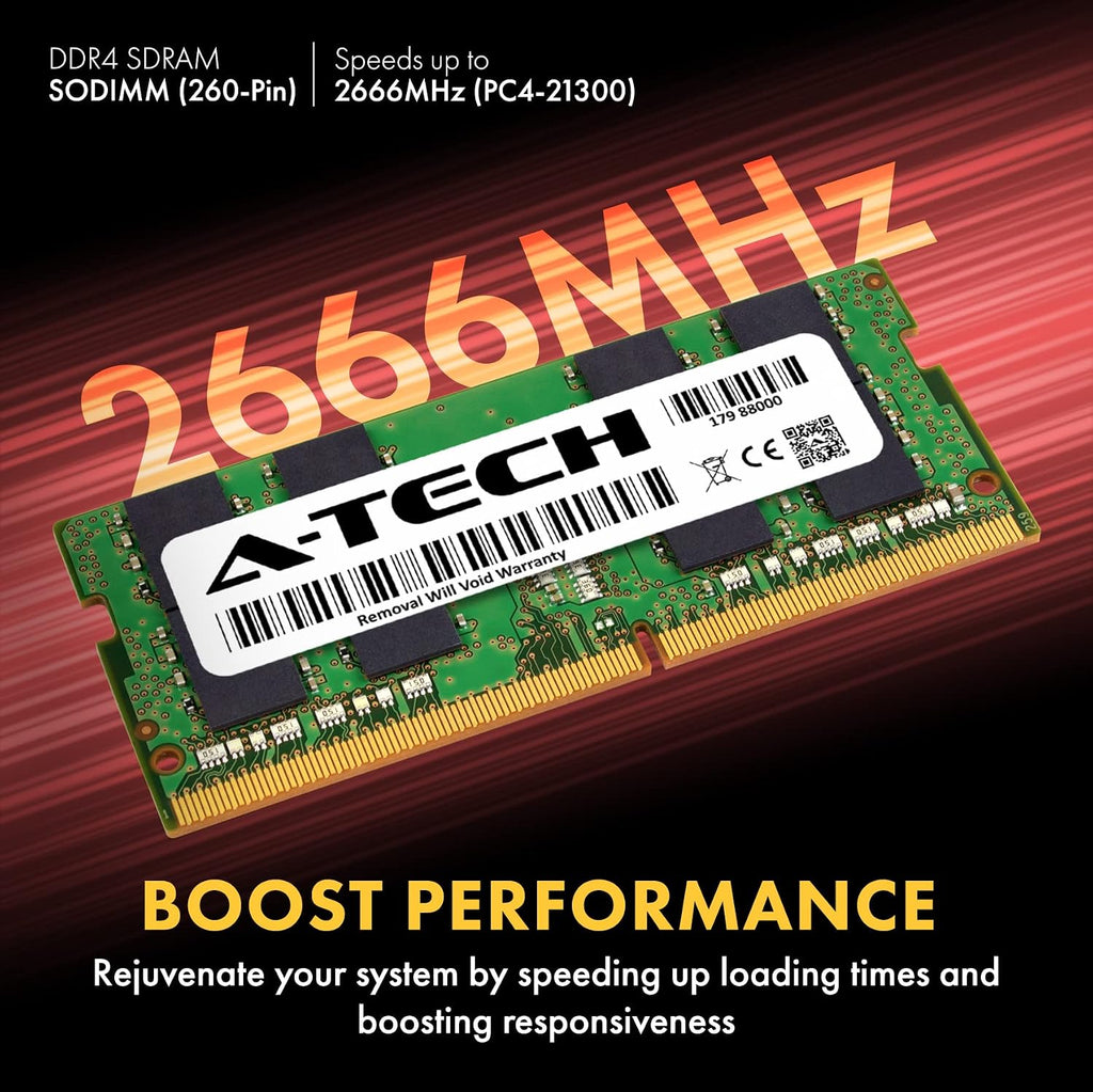 A-Tech 32GB RAM for MSI GF63 Thin Laptop | DDR4 2666MHz PC4-21300 SODIMM 2Rx8 1.2V 260-Pin Non-ECC SO-DIMM Memory Upgrade