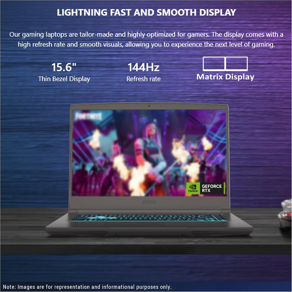 msi Thin A15 Thin Gaming Laptop, AMD Ryzen 7-7735HS, 64 GB DDR5 RAM, 1 TB PCIe SSD, 15.6' Full HD (1920x1080) Display, Nvidia G-Force RTX 4050, Backlit Keyboard, W11 Pro, Cosmos Gray