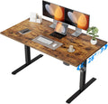 Agilestic Electric Standing Desk, 48 x 28 Inches Height Adjustable Desk, Sit Stand up for Work Office Home, Ergonomic Rising Computer Table with Memory Preset, Rustic Brown