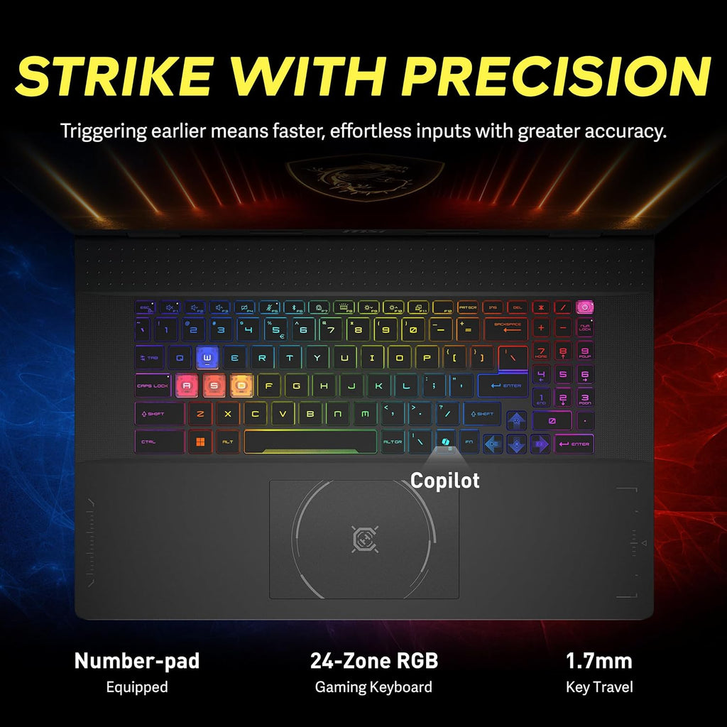 MSI Crosshair 18 HX AI 18' QHD+ 240Hz Gaming Laptop, Intel Ultra 9 275HX, NVIDIA RTX 5070 8GB GDDR7, 64GB DDR5, 3TB Storage (2TB SSD+1TB Docking Station), RGB Backlit Keyboard, Wi-Fi 6E, Win 11, Black