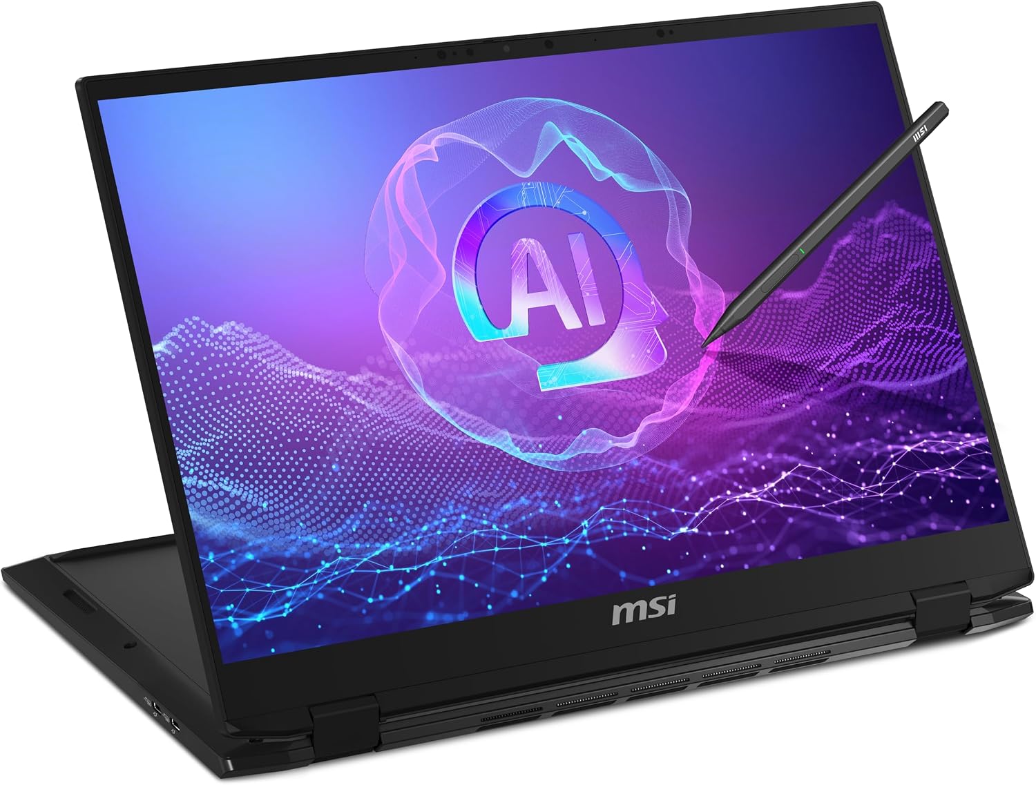 MSI Summit A16 AI+ (2024) 16' QHD+ 165Hz 2-in-1 Touchscreen Laptop: AMD Ryzen AI 9-365, Radeon Graphics, 32GB LPDDR5x, 1TB NVMe SSD, 360 Flip, Pen, Win 11 Pro: Ink Black A3HMTG-014US