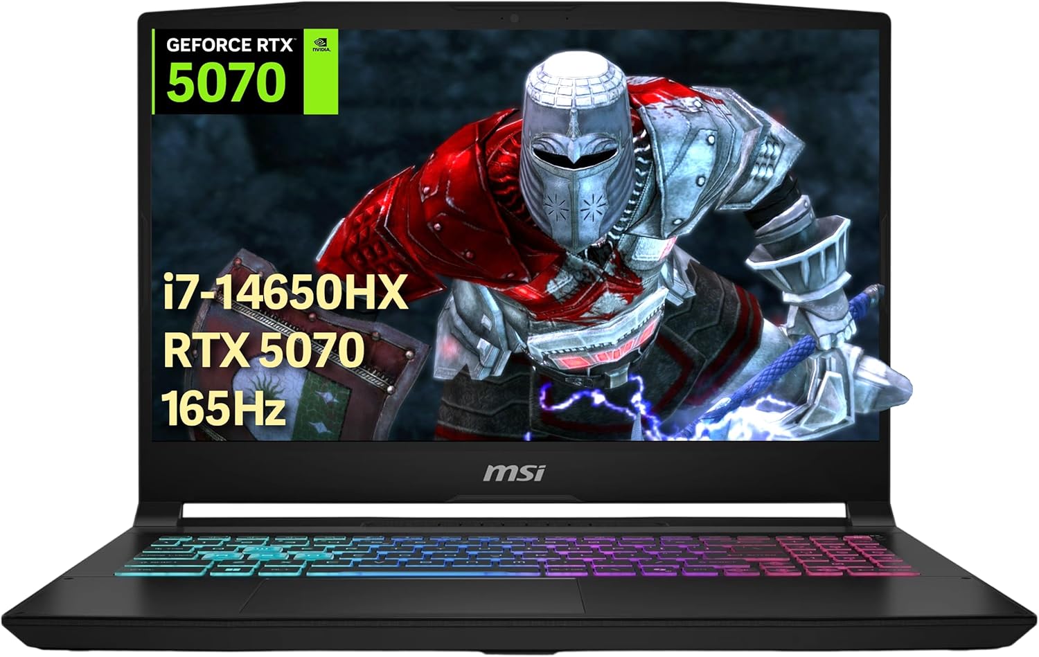 msi Katana 15.6' QHD 165Hz Gaming Laptop, Intel i7-14650HX, GeForce RTX 5070 8GB GDDR7, 32GB DDR5, 1TB SSD, 4-Zone RGB Backlit Keyboard, Wi-Fi 6E, Win 11 Pro, Black (Renewed)