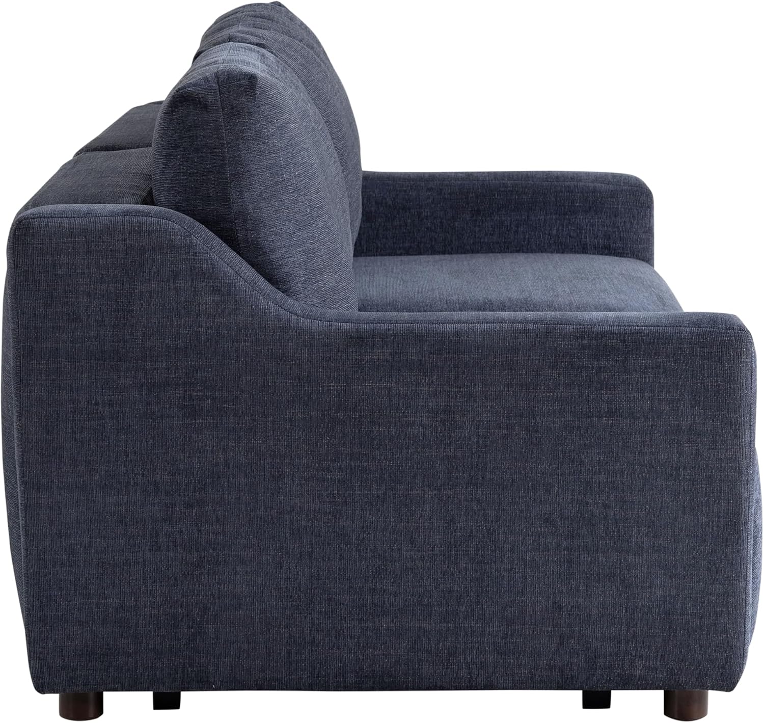 Serta Glendale 90.2' Queen Size Wall-Hugging Convertible Sofa, Dreamcoil Comfort, Chenille Fabric, Navy