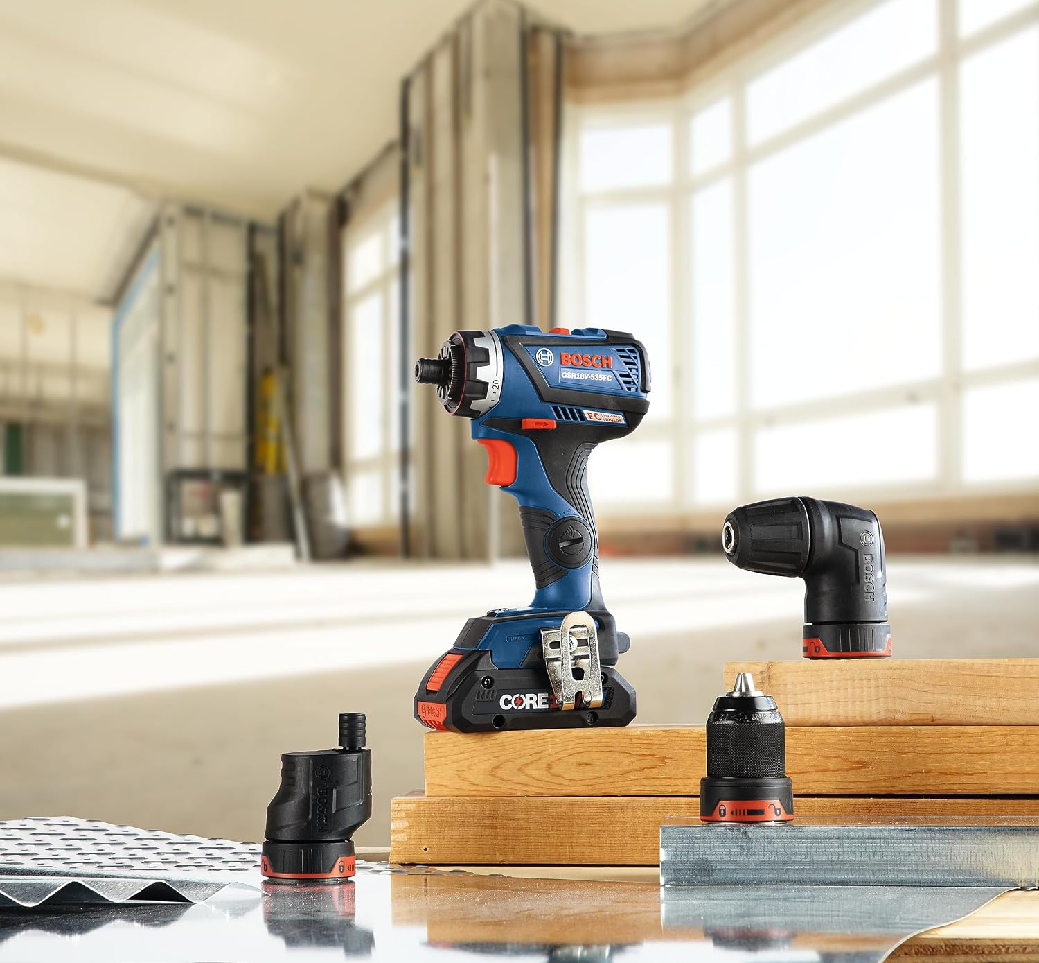 BOSCH GXL18V-270B22 18V Brushless 2 Tool Combo Kit with 5-in-1 Flexiclick Cordless Drill Driver and StarlockPlus Oscillating Multi Tool (Tool Set Includes: CORE18V Battery, Charger & Attachments)
