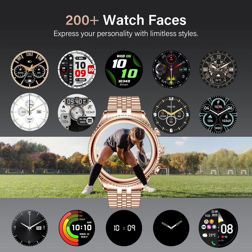 2026 Luxury Smart Watch for Men, Rotating Dial (Axe-Cut Bezel) Smartwatch, 1.32' AMOLED Display, Heart Rate, Blood Pressure, SpO2, Sleep Monitor, Stainless Steel Build, Compatible Android and iOS
