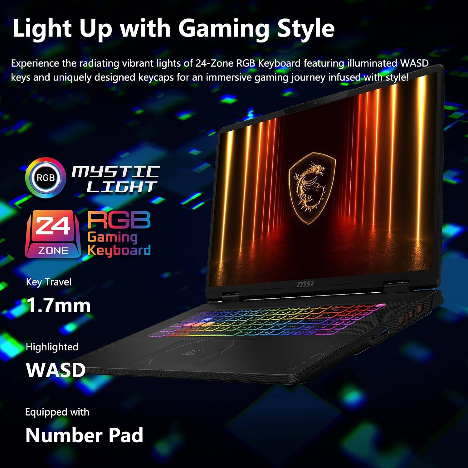 msi Crosshair 18 HX AI Gaming Laptop | 18' QHD+ IPS 240Hz | Intel Core Ultra 9 275HX | 32GB DDR5 1TB SSD | GeForce RTX 5070 (Up to 798 AI Tops) | RGB Backlit Thunderbolt 4 Win11 Pro w/DLCA Accessory