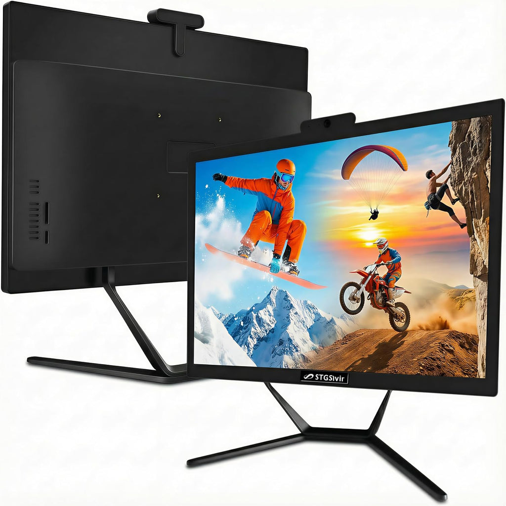 STGSivir All in One Desktop, 22-inch FHD Display, Intel Core i5 up to 3.6GHz, 16G RAM, 512G SSD, WiFi 5, Bluetooth, RGB Keyboard & Mouse, Webcam, Windows 11 Home