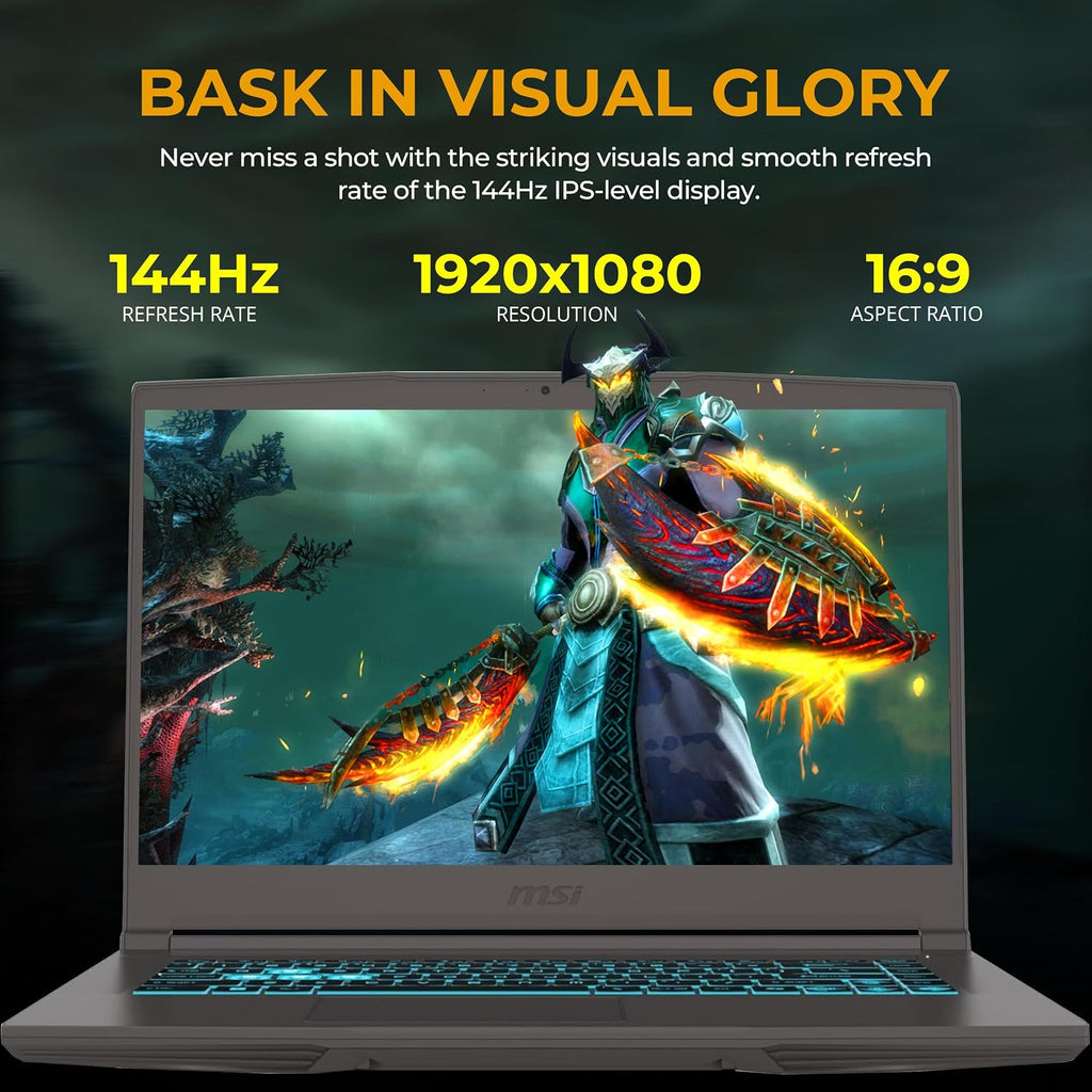 msi Thin 15.6' 144Hz FHD Display Gaming Laptop, Intel Core i5-13420H, NVIDIA GeForce RTX 3050, 16GB RAM, 3TB Storage (2TB SSD&1TB Docking Station Set), Wi-Fi 6, Backlit Keyboard, Win 11 Pro, Gray