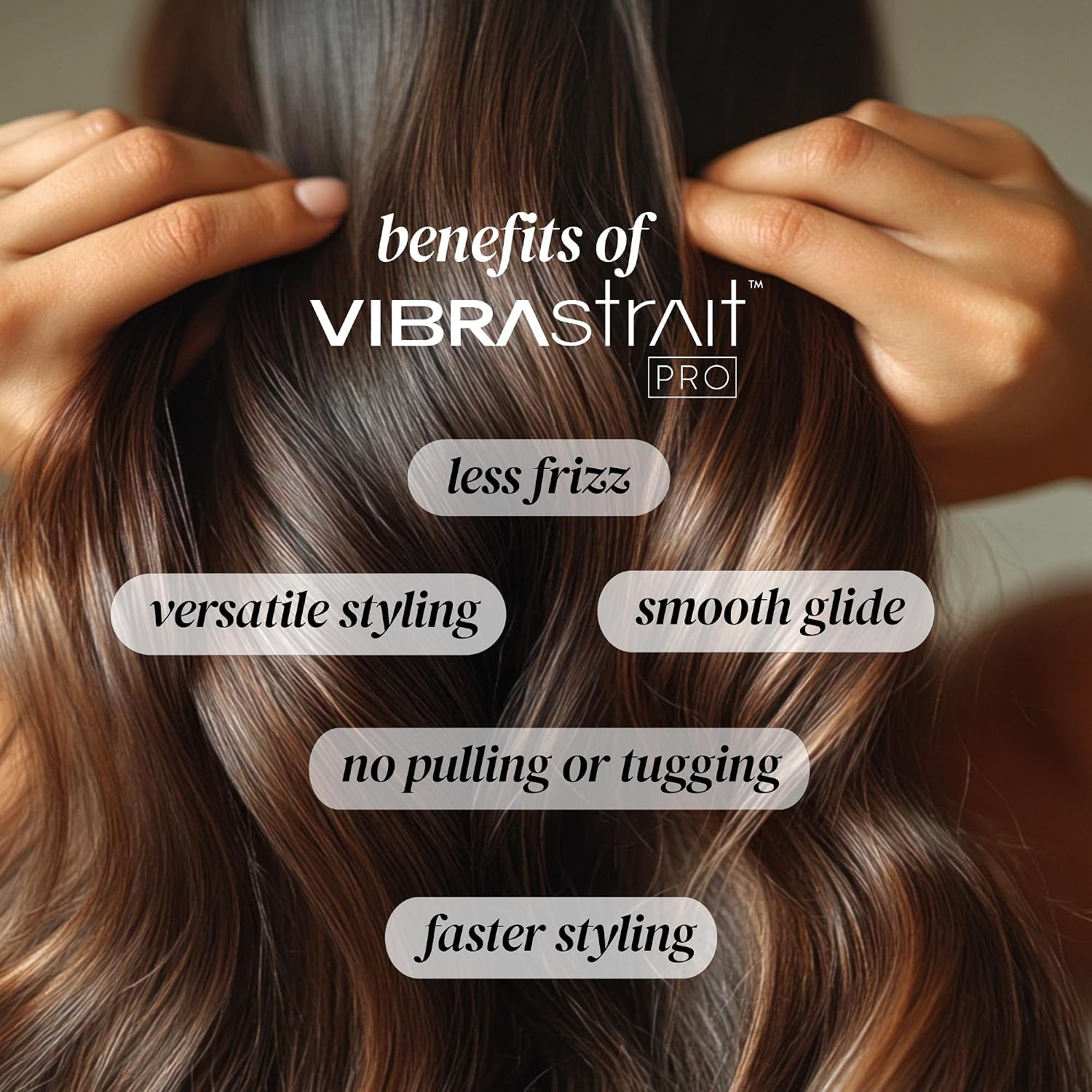 Vibrastrait Pro Vibrating Ceramic Tourmaline Ionic Flat Iron, 1-inch - Fast, Frizz-Free Ceramic Hair Straightener with Easy, Gentle Glide for Waves, Curls, Smooth Hair - Professional Styling Tools