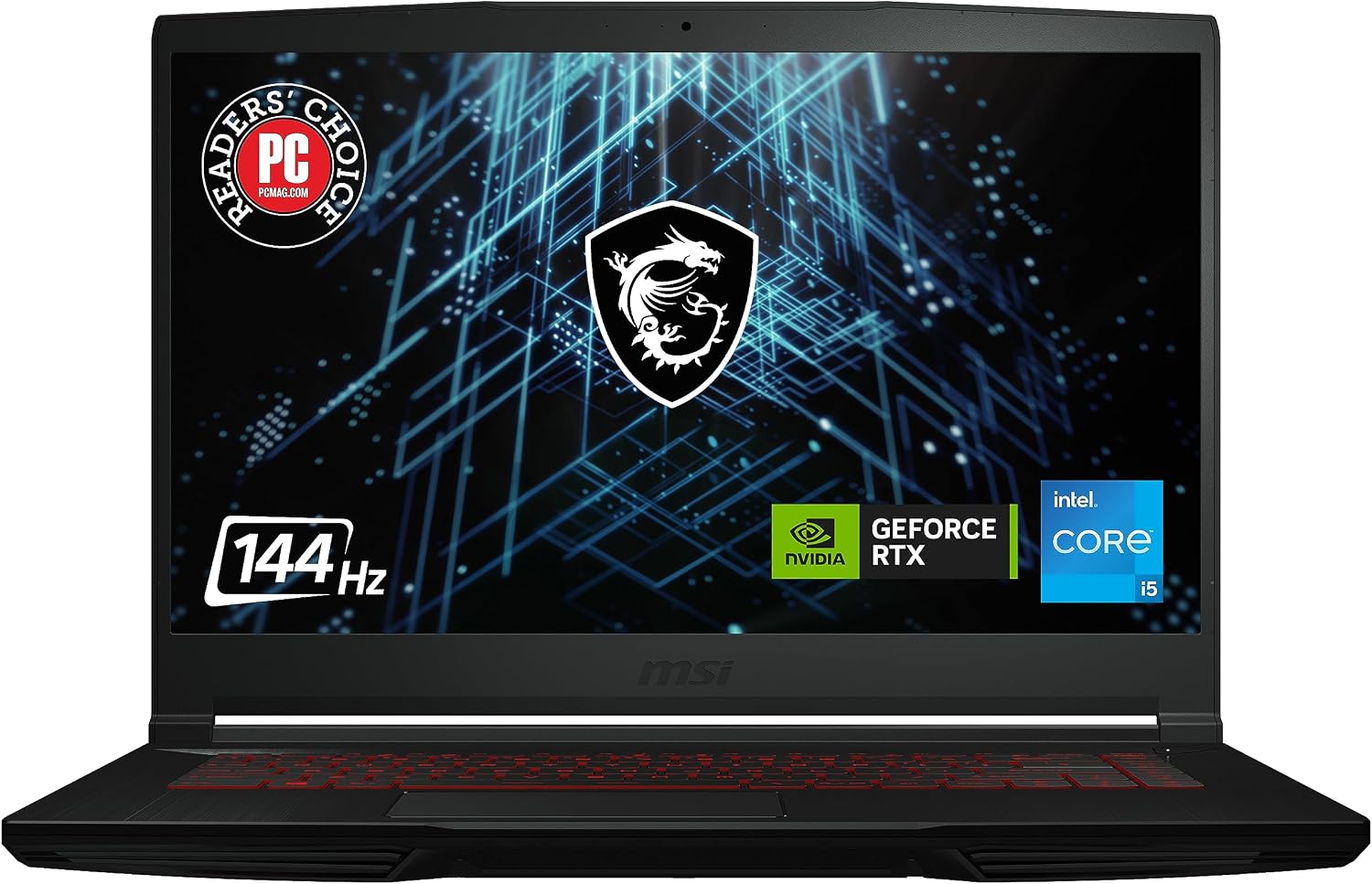 msi GF63 Thin Gaming Laptop: 11th Gen Intel Core i5, GeForce RTX 2050, 15.6' FHD, 144Hz, 8GB DDR4, 512GB NVMe SSD, Cooler Boost 5, Win 11: Black 11UCX-1424US