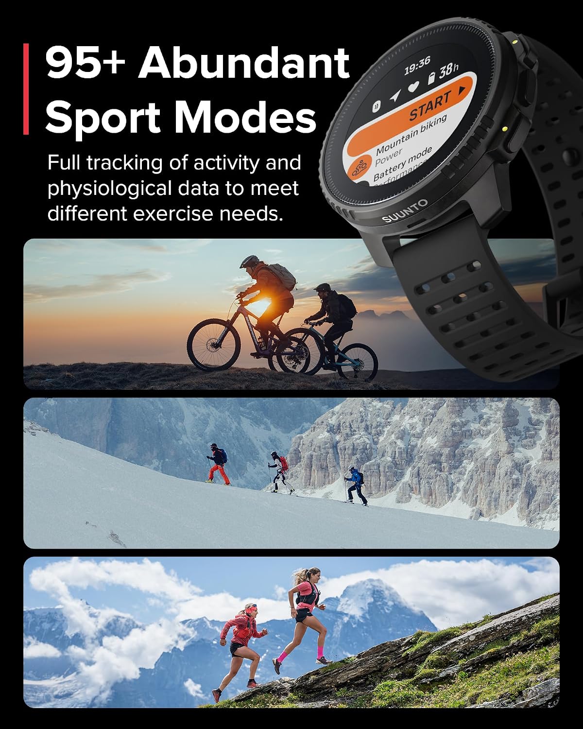 SUUNTO Vertical GPS Adventure Watch, Activity Tracker w/Dual-Band GNSS & Offline Maps, Supports 95+ Sports, Training Metrics & Recovery Insights, Solar Charging Opt. for 1yr Daily Use