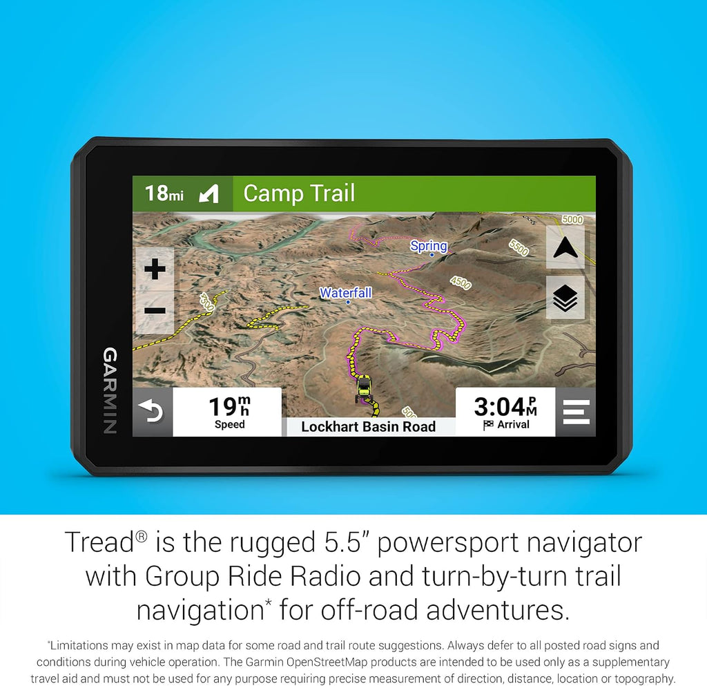 Garmin Tread Powersport Off-Road Navigator with Group Ride Radio, Group Tracking and Voice Communication, 5.5' Display, 010-02406-00
