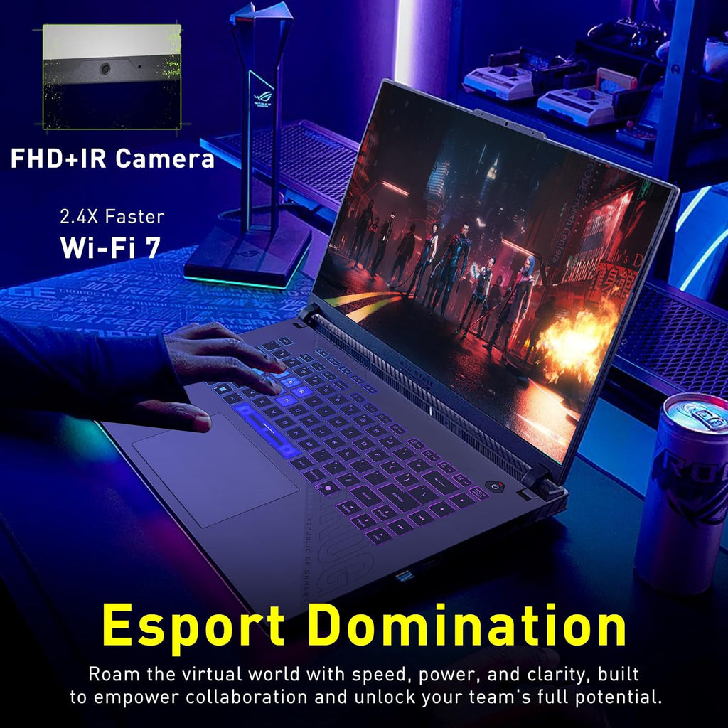 ASUS ROG Strix G16 16' FHD+ 165Hz Gaming Laptop, Intel i7-14650HX (Beats Intel i9-13900), GeForce RTX 5060, 16GB DDR5 RAM, 1TB SSD, Backlit Keyboard, Wi-Fi 7, Gray, Win 11,1TB Docking Station Set