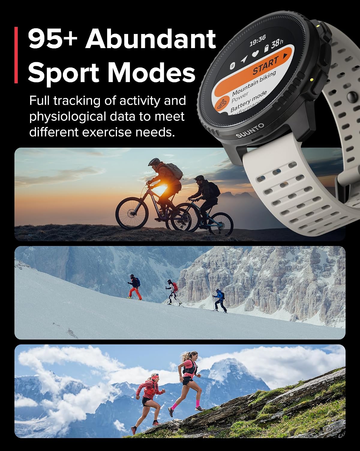 SUUNTO Vertical GPS Adventure Watch, Activity Tracker w/Dual-Band GNSS & Offline Maps, Supports 95+ Sports, Training Metrics & Recovery Insights, Solar Charging Opt. for 1yr Daily Use