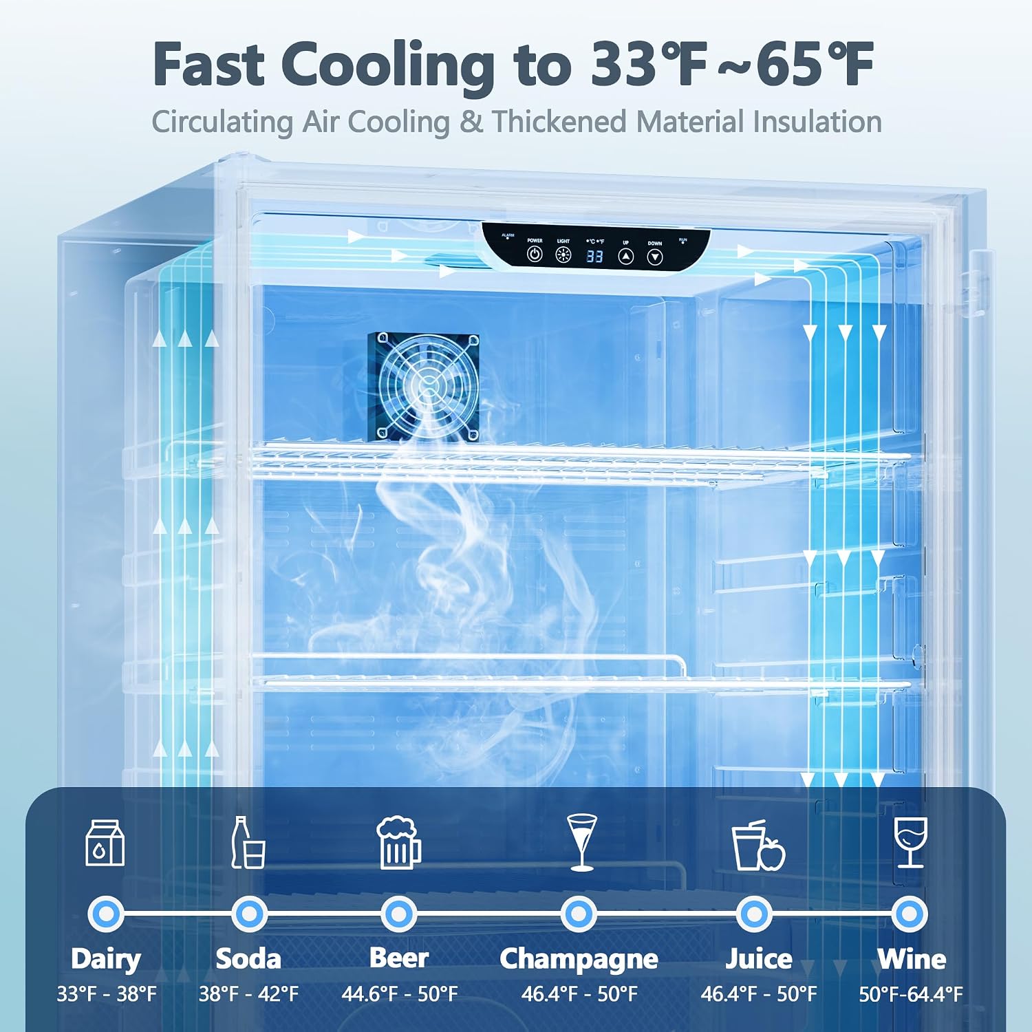 Coolski 24 Inch Beverage Refrigerator Cooler Under Counter, 180 Cans Outdoor Refrigerator for Patio, Built-In or Freestanding Fridge with Stainless Steel Door for Home Bar Kitchen, ETL, NSF Approved