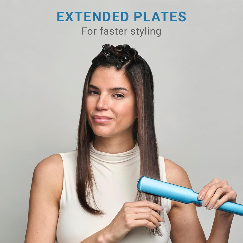 BabylissPRO Nano Titanium Ultra-Thin Hair Straightener, Professional Flat Iron, 5-Inch Extended Plates for Faster Straightening, for All Hair Types