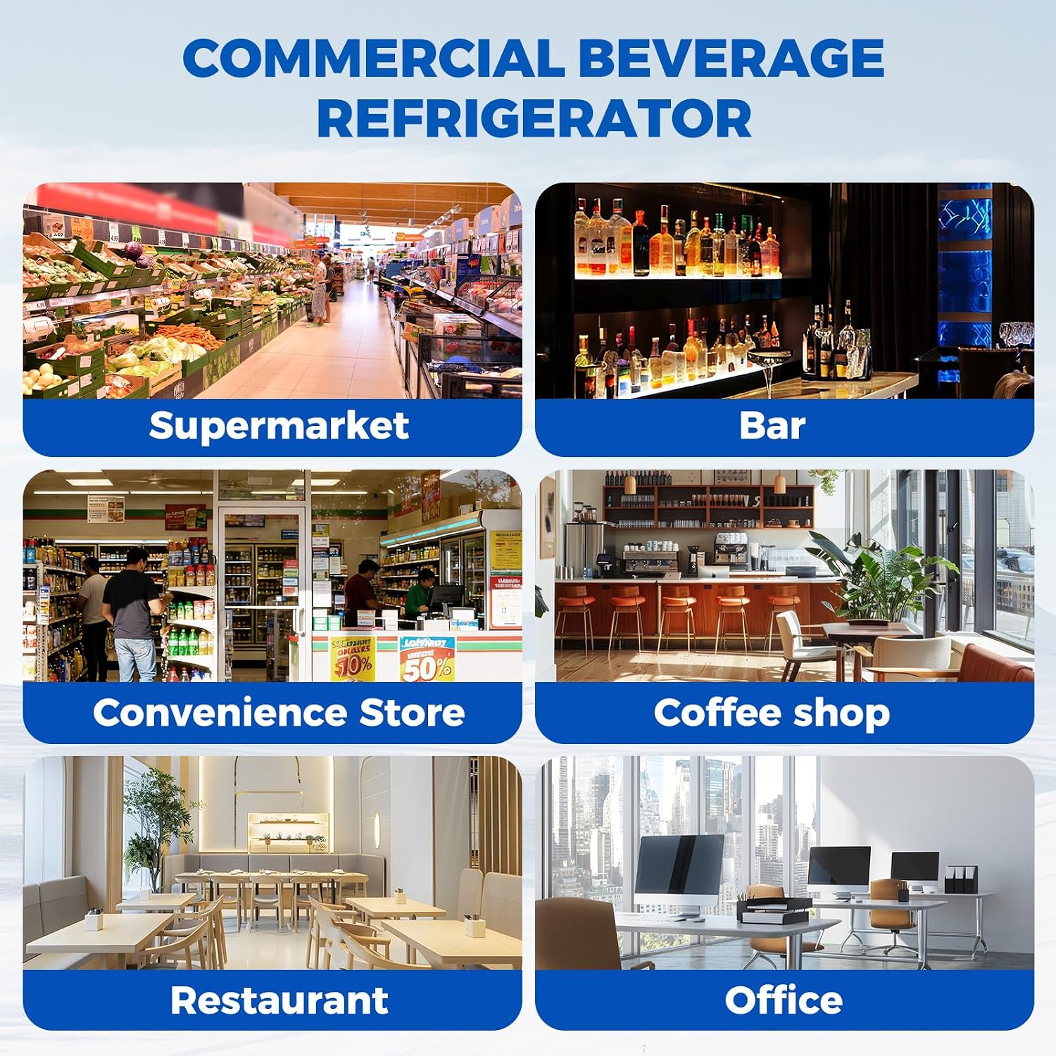 Commercial Refrigerators 9 Cu.Ft Upright Merchandiser Drink Cooler – Glass Door Beverage Fridge with LED Light, Adjustable Shelves, Lock Wheels – Display Refrigerator for Beer, Bar, Shop