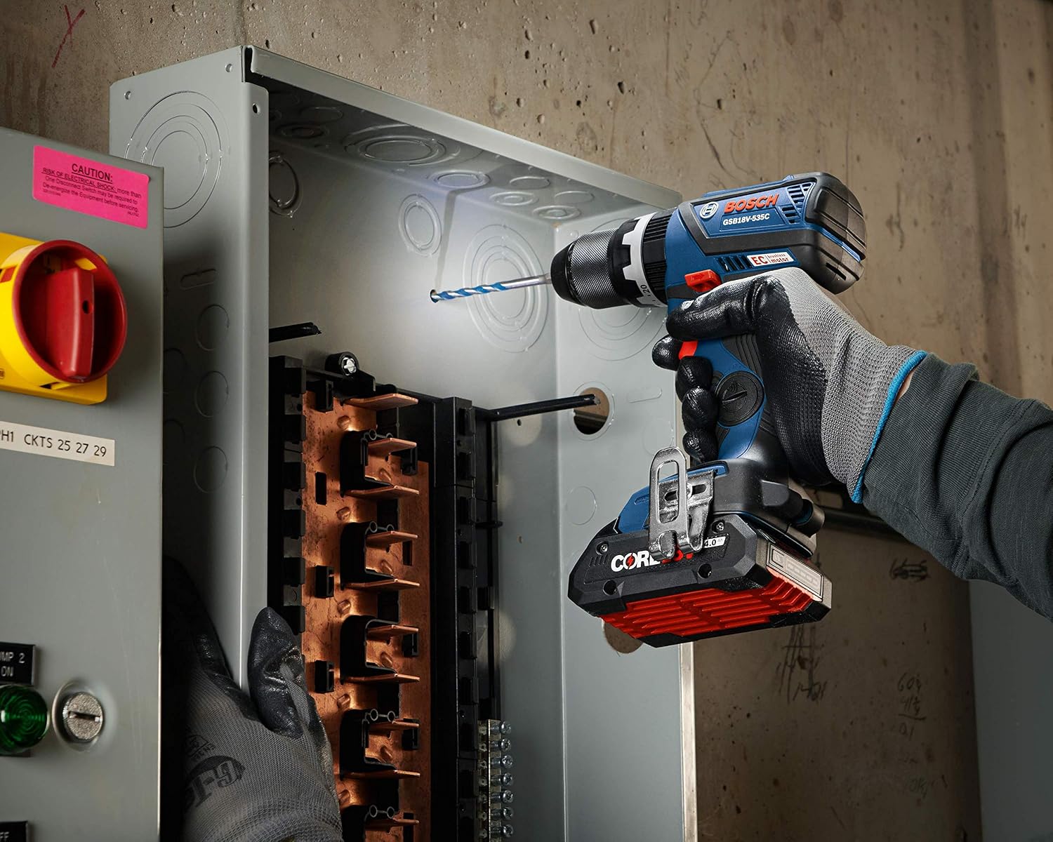 BOSCH GXL18V-251B25 18V 2-Tool Combo Kit with 1/4 In. and 1/2 In. Two-In-One Impact Driver, Compact Tough 1/2 In. Hammer Drill/Driver and (2) CORE18V 4.0 Ah Batteries