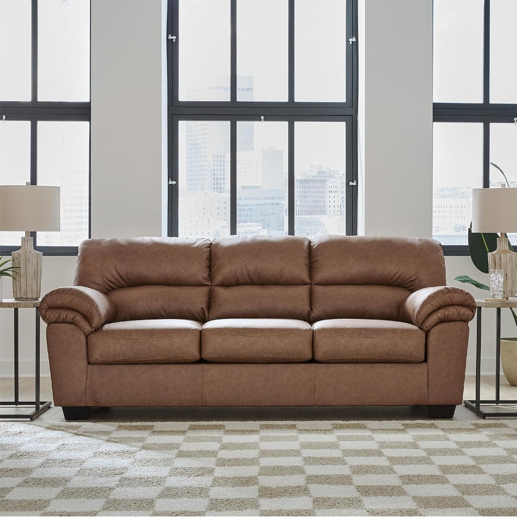 Signature Design by Ashley Walker Point Contemporary Sofa with Removable Cushion, Light Brown