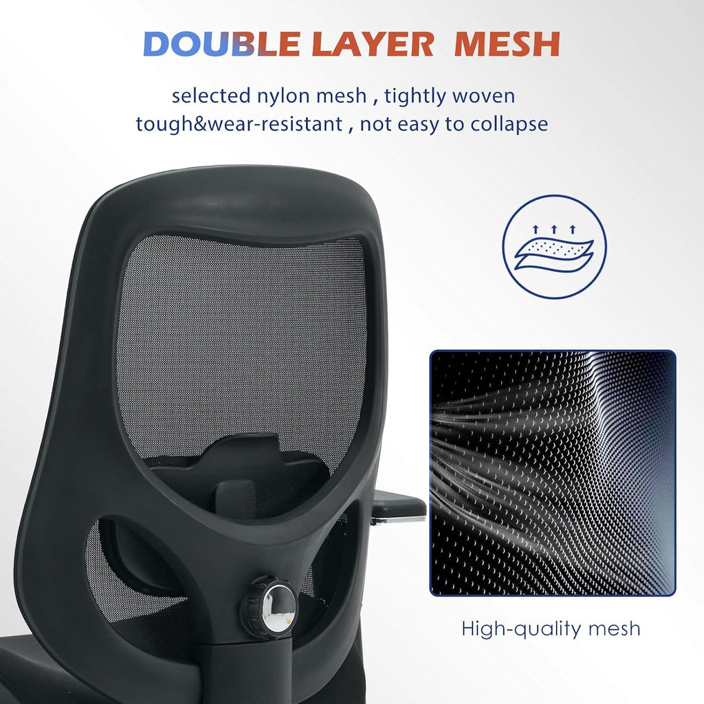 BOSMILLER 700lbs Big and Tall Office Chair with Wide Thick Seat Cushion for Sitting All Day,Ergonomic Mesh Desk Chair with Adjustable Lumbar Support for Heavy People,4D Armrests