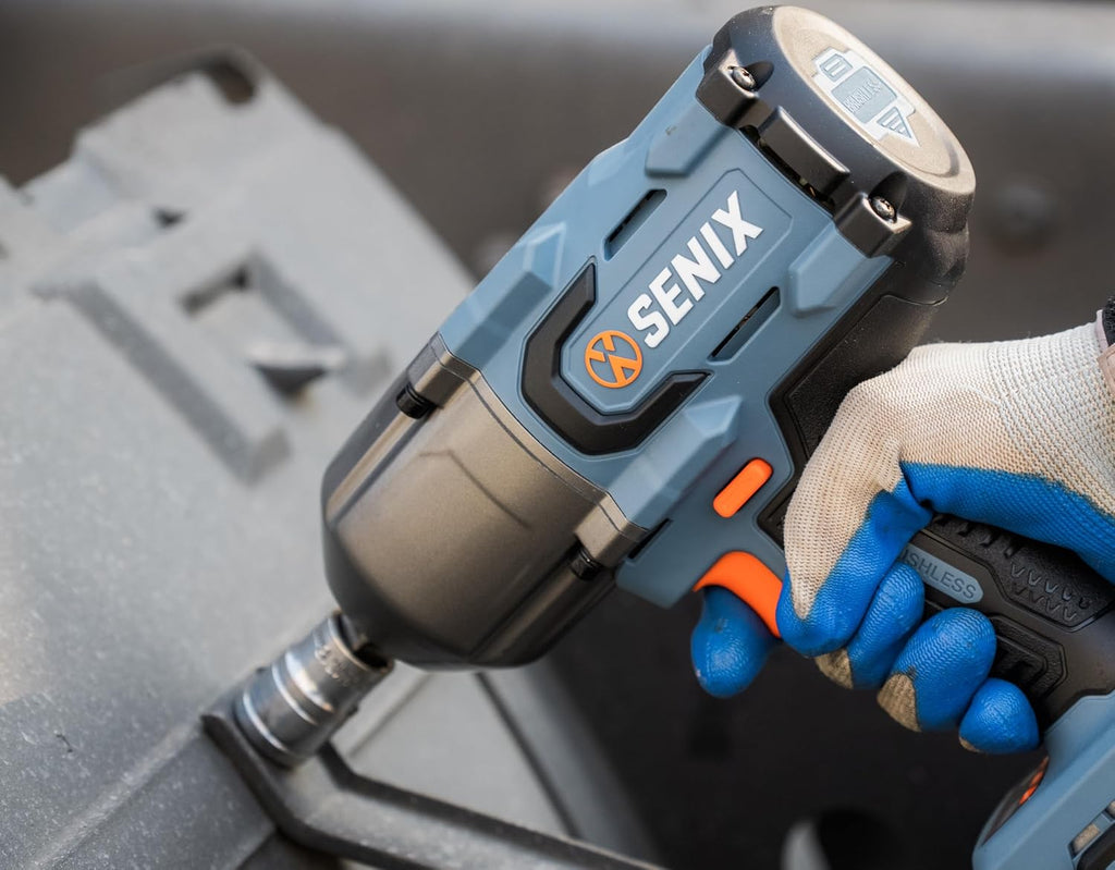 SENIX 1/2'' Cordless Impact Wrench, Compatible with X2 20 Volt Max* Battery, Brushless Motor, 750 ft-lbs Max Torque, 1800rpm Max, 3-Speed, with Belt Clip, Tool Only, Battery Not Included (PDWX2-M3-0)