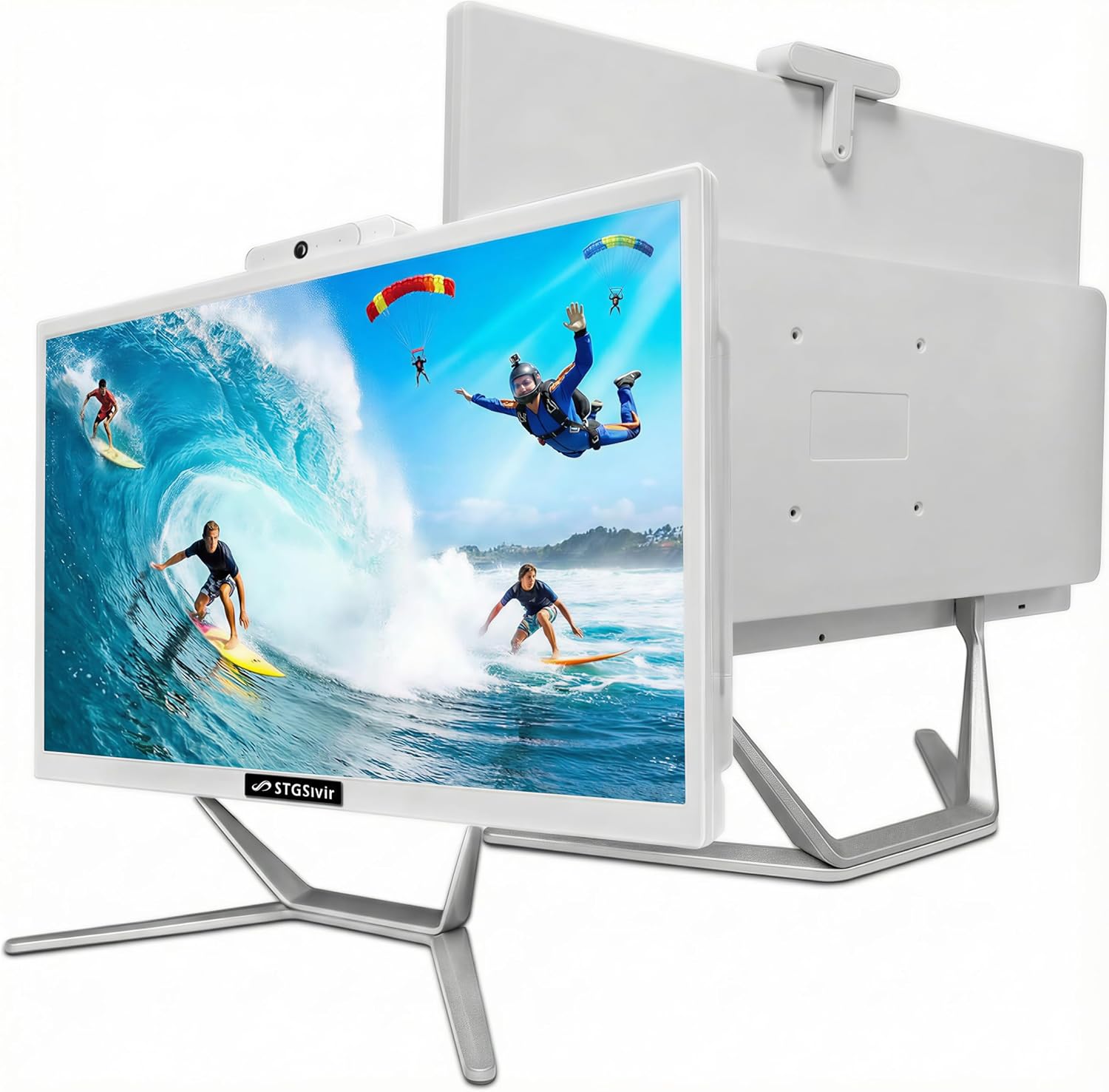 STGSivir All in One Desktop Computer, 22' Display, Intel Quad Core i5 up to 3.6GHz, 16G RAM, 512G SSD, WiFi 5, Bluetooth, RGB Keyboard & Mouse & Mouse Pad, Webcam, Windows 11 Home