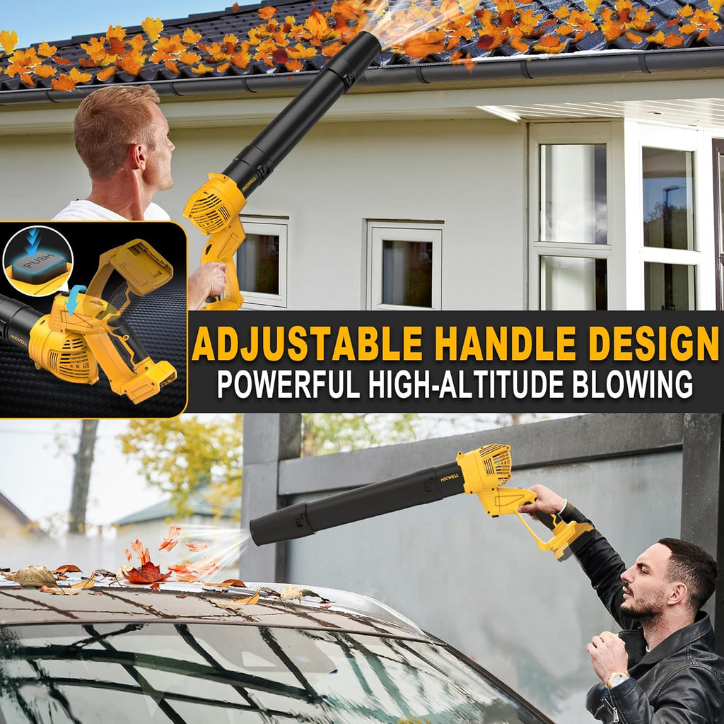 MICWELL 2-in-1 Cordless Power Tool Combo Kit: 4-Speed Brushless Impact Driver with LED Work Light & 5-Speed Variable Leaf Blower with 2 Handle Rotation Angles, Compatible with 20V Max Battery