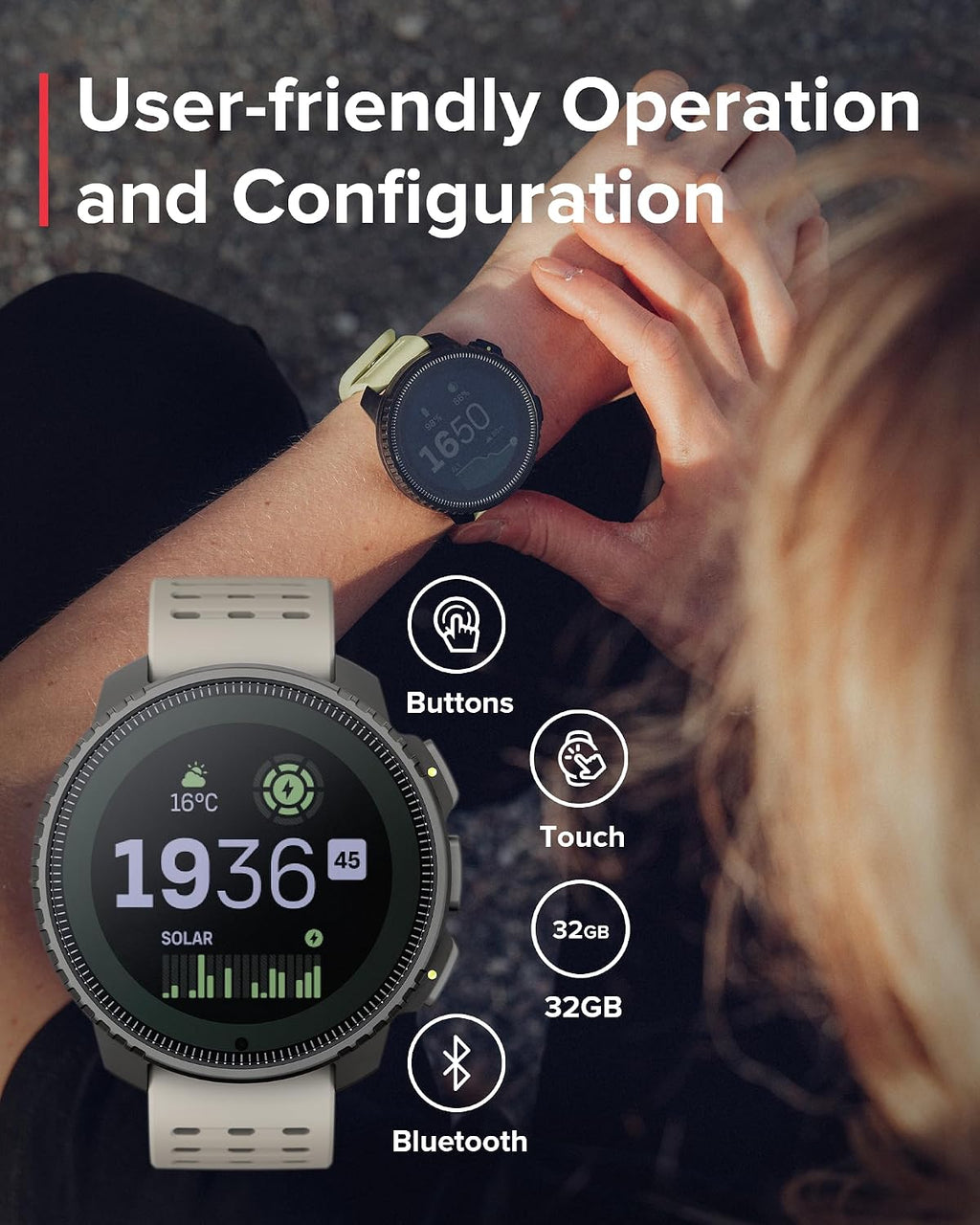 SUUNTO Vertical GPS Adventure Watch, Activity Tracker w/Dual-Band GNSS & Offline Maps, Supports 95+ Sports, Training Metrics & Recovery Insights, Solar Charging Opt. for 1yr Daily Use
