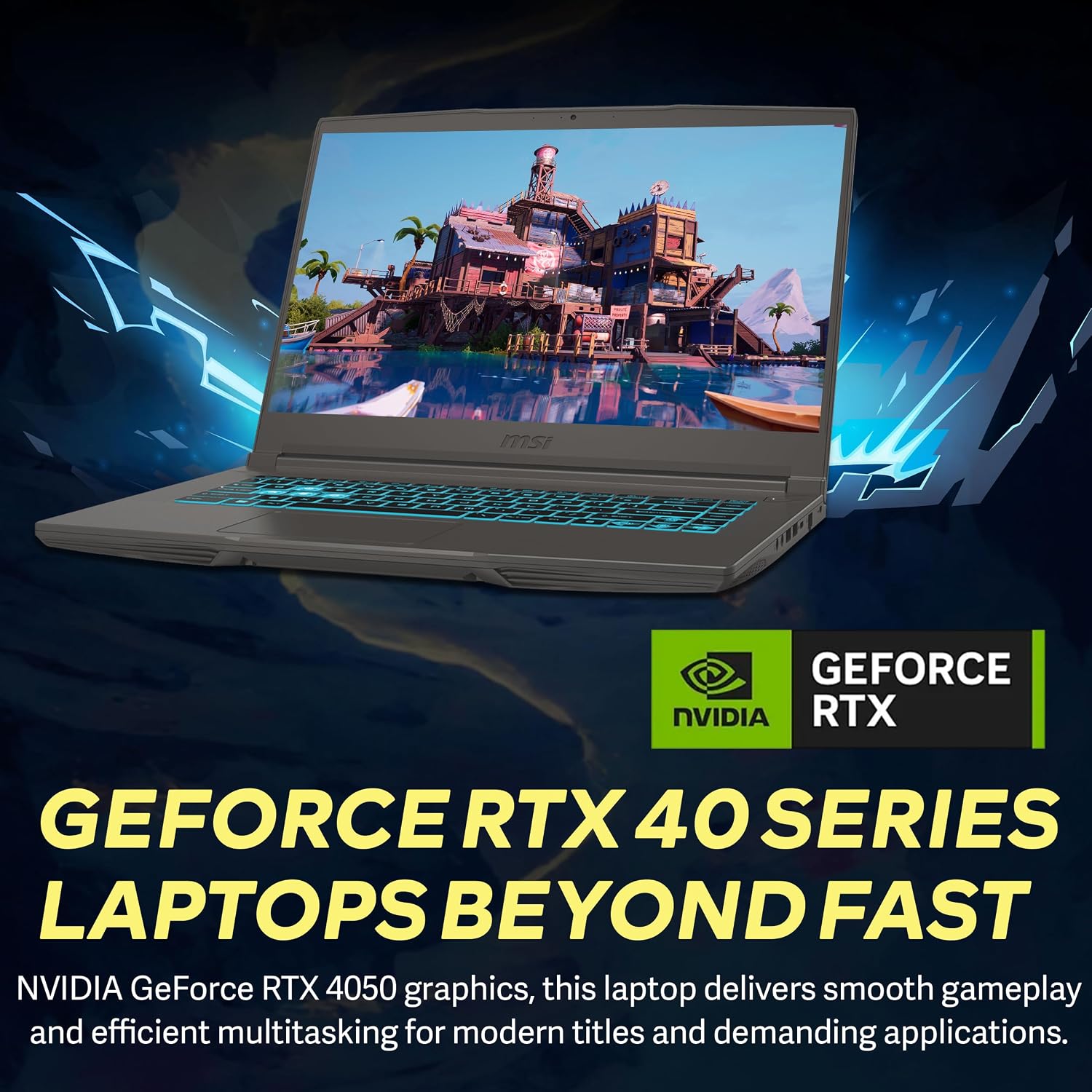 msi Thin 15 15.6' FHD 144Hz Gaming Laptop, Intel i5-13420H, NVIDIA GeForce RTX 4050, 64GB DDR4 RAM, 4TB PCIe SSD, Backlit Keyboard, Wi-Fi 6E, HD Camera, Win 11, Gray, 256GB Docking Station Set