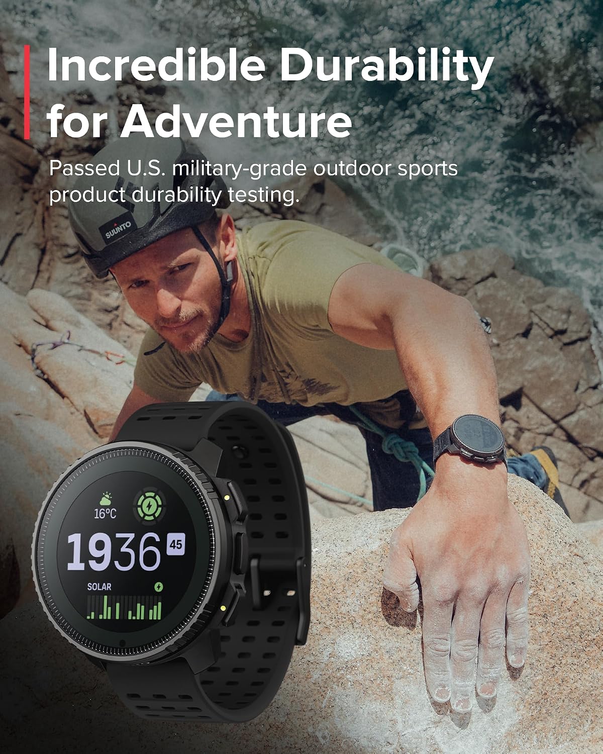 SUUNTO Vertical GPS Adventure Watch, Activity Tracker w/Dual-Band GNSS & Offline Maps, Supports 95+ Sports, Training Metrics & Recovery Insights, Solar Charging Opt. for 1yr Daily Use
