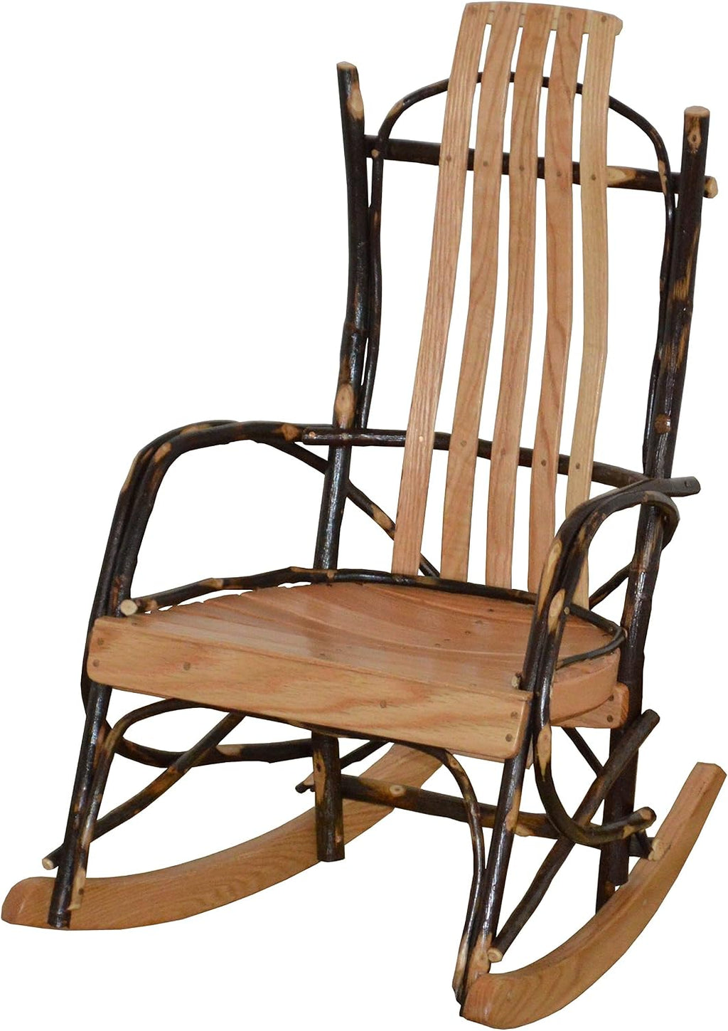 Amish-Made Small Natural-Stained Oak and Hickory Kids Rocking Chair
